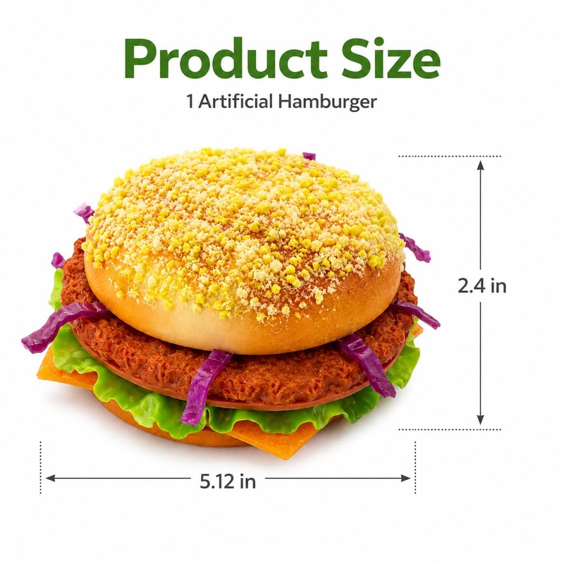 Artificial HamburgerRealistic Fake Food Display Faux Burger Bread Model for