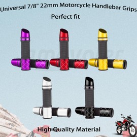 Amavoler Universal Motorcycle Handlebar Grips Fits for Motorcycles with 7/8" Left Grip and 1" Right，Diamond Pattern. (Red)