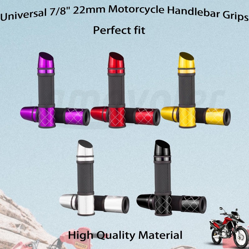 Amavoler Universal Motorcycle Handlebar Grips Fits for Motorcycles with 7/8"