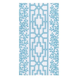 Caspari Coral And Trellis Robin's Egg Guest Towel Napkins - 15 Guest Towel Napkins per Pack