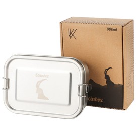 Steinbox PREMIUM Edelstahl Brotdose 800ml, auslaufsicher, 100% plastikfrei & nachhaltig, flexibler Trennschieber, praktisch, leichte Reinigung, Lunchbox, spülmaschinenfest, BPA-frei,Box für Camping