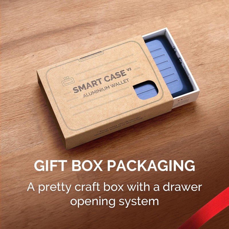 ÖGON -DESIGNS- Aluminum card holder with metal lock, RFID Protection