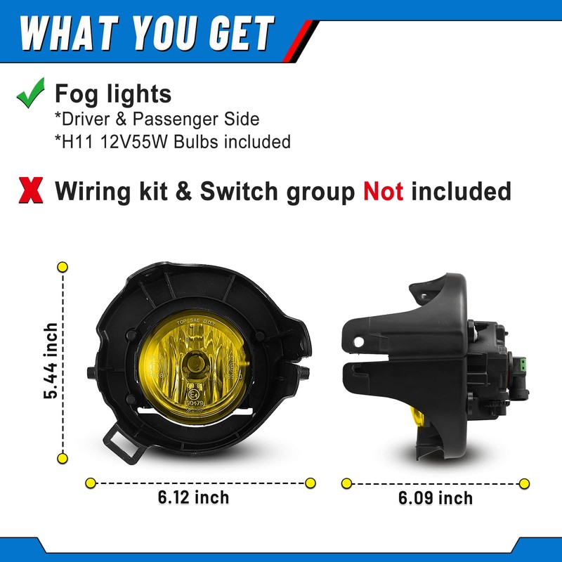 Fog Lights for Nissan 2005-2009 Frontier / 2005-2012 Pathfinder Lamps