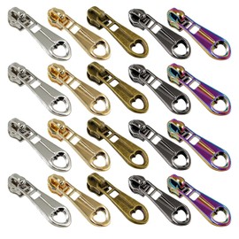 SHRJ 20Pcs #5 Zippers Pulls Heart-Shaped Zipper Sliders 5 Colors