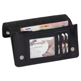 Ledershop24 Luxury Leather Biker Wallet with Chain Biker Purse 409 Purse 17.5 cm Black