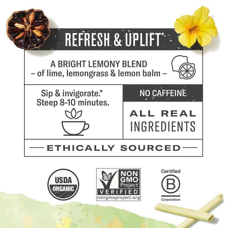 Numi Organic Tea Damiana Uplift, 48 Herbal Tea Bags for