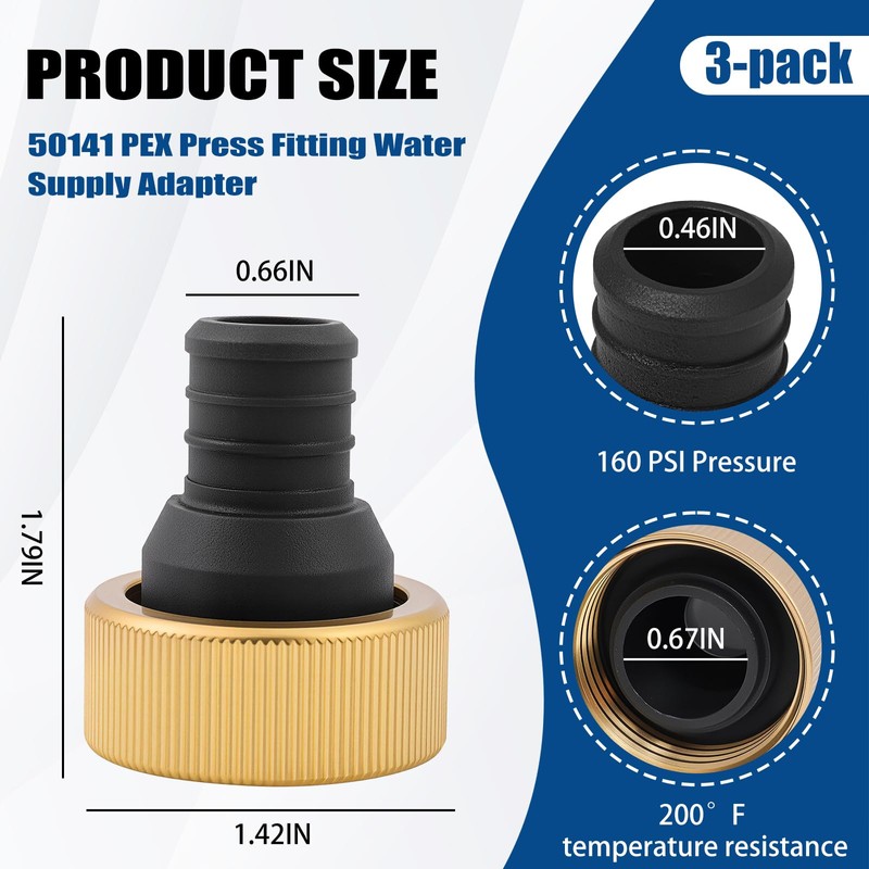 50141 3/4" PEX Crimp Supply Adapter for Viega ManaBloc and