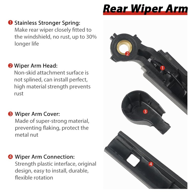 OTUAYAUTO Rear Wiper Arm Blade Kit for Volkswagen ID.4 2021-2024