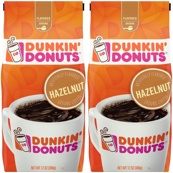 Dunkin' Donuts café molido de avellana, 12 onzas (Paquete de 2)