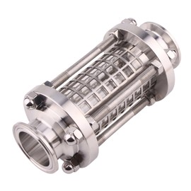 DERNORD in-Line Sight Glass with Clamp End,Flow Sanitary Straight Sight Glass SUS316 Tri Clamp Type. (Flow Pipe OD38MM(Cage Protection Type))