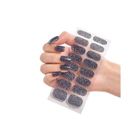 Generic 16Pcs Glitter Gradient Pure Color Full Nail Wraps Nail Polish Sticker Thick Cs030 Nail Wraps Stickers Manicure Supplies for Women Nails Full Long Lasting Easy Apply and Remove