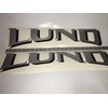 Lund boat decals set of two silver 23 inches wide