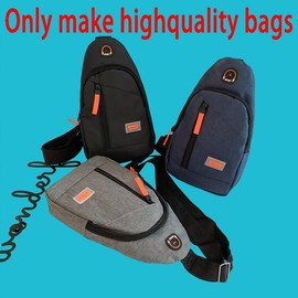 OLOEY Durable Nylon Sports Chest Bag with Multiple Pockets - Adjustable Crossbody & Waist Bag for Men & Women, Black, Versatile Shoulder Bag with Zip Closure, Ideal for Daily Commute, Travel Gear|Sleek Black Bag|Adjustable Strap Bag - Colour: Black