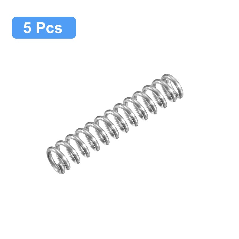 sourcing map Compression Spring, 5Pcs 304 Stainless Steel, 6mm OD,