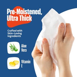 Adult Wipes for Elderly 4 Pack - Extra Large Extra Thick No-Rinse Bathing Wet Wipes for Adults - Incontinence Shower Alternative Disposable Washcloths - Fragrance-Free XXL