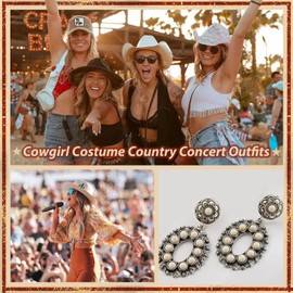 Western Earrings for Women White Turquoise Earrings Boho Statement Earring Western Jewelry for Women White Turquoise Jewelry