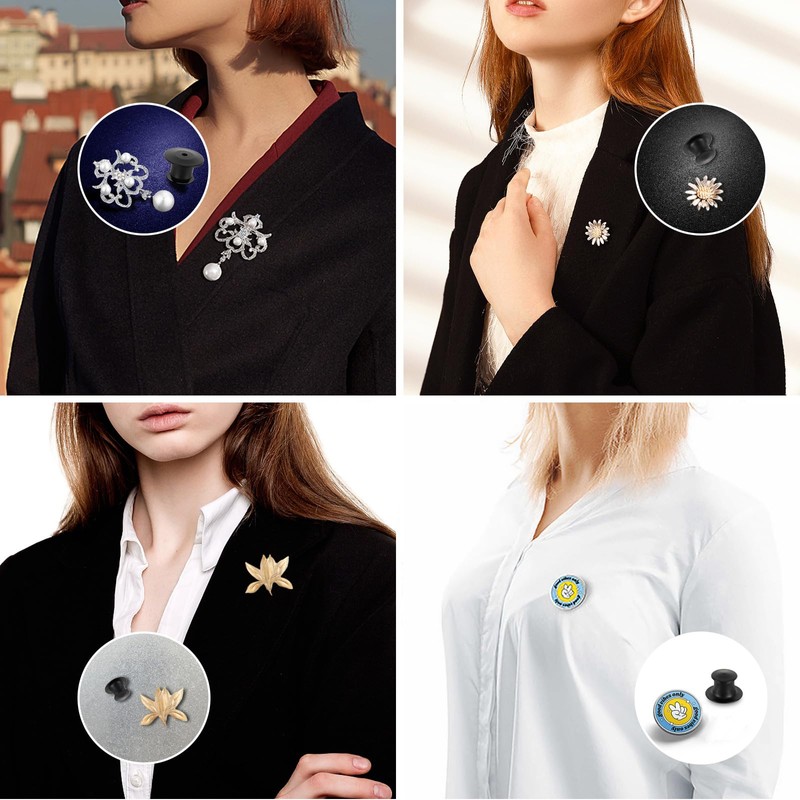 Metal Pin Backs, DECYOOL 15 Pcs Black Locking Pin Keepers