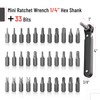 Bates- Mini Ratchet Set, 34 pcs, 1/4-Inch Drive, Cr-V Steel,