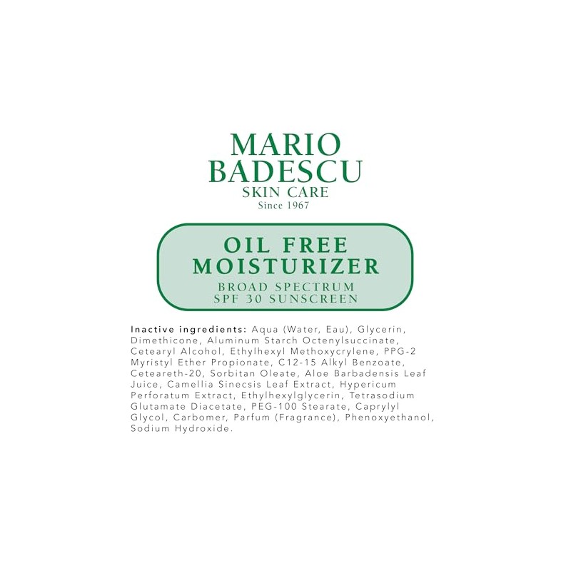 Mario Badescu Hidratante sin aceite con protector solar facial SPF