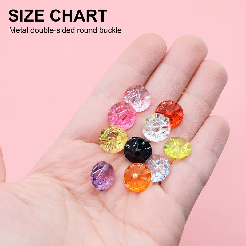 OELFFOW 100pcs Transparent Crystal Button for Children's Candy Sweater, Shirt,