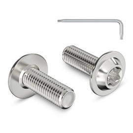 Pack of 20 M6 x 16 mm Rounded Head Screws with Flange Torx Drive Stainless Steel A2 V2A Screws Full Thread with Torx Key