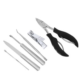 Vaguelly 1 Set Toenail Clippers Foot Nail Files Foot Care Tools for Home Manicure and Durable Exfoliating Accessories Black Kit