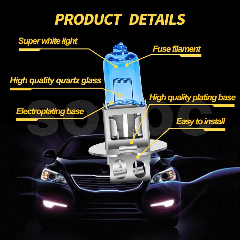SOFOC H3 Halogen for Fog Light Auxiliary Headlight 24 V