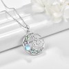 KINGWHYTE Celtic Knot Moon Necklace 925 Sterling Silver Moonstone Necklace