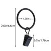 TAODAN 10PCS 1.26 Inch Black Stainless Steel Curtain Rings with