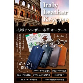 Harewith Key Case, Men's Genuine Leather, Italian Leather, Magazine Published, Father's Day, Smart Key, Carabiner, Tanned Leather, Car Key Case, dark brown