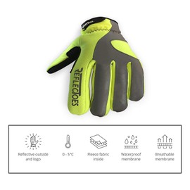 Fluorescent Reflective Winter Gloves - Cycling Running Walking