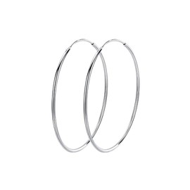 925 Sterling Silver Large Hoop Earrings Circle Endless Huggie Big Hoops Earring 40/50/60/70/90mm for Women Girls (60mm)