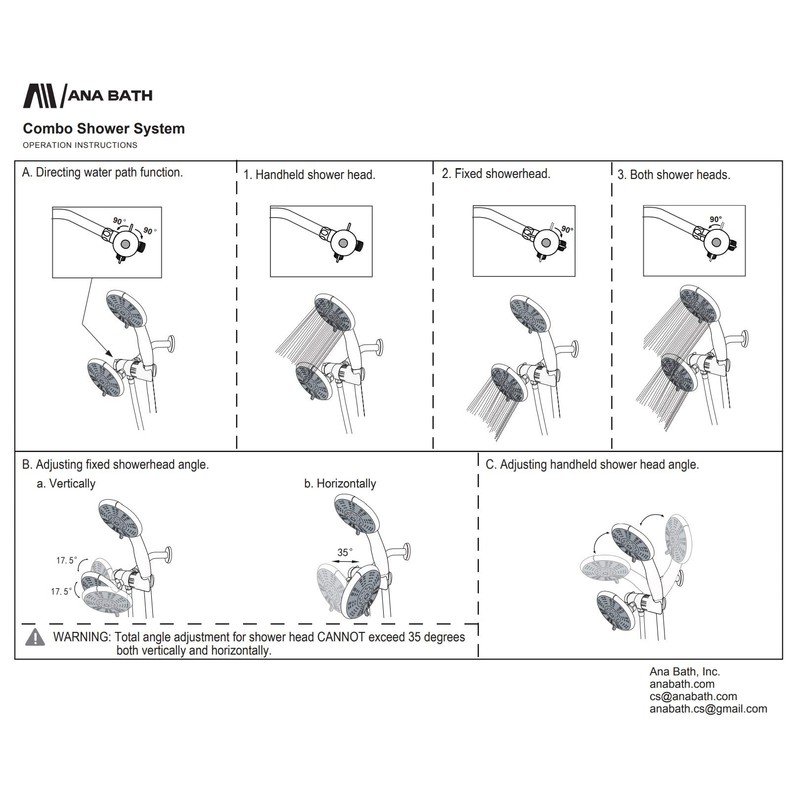 Ana Bath 7" Rain Shower with Handheld Combo with 5-ft