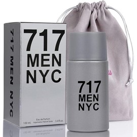 NovoGlow 717 Men NYC- 100ml/3.4 Fl Oz Eau De Parfum Spray - Long Lasting Citrusy Warm Spicy & Woody Fragrance Smell Fresh & Sporty All Day Includes Carrying Pouch Gift for Men for All Occasions