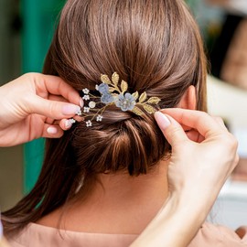 Frcolor Hair Pin, Comb, Headdress, Pearl, Leaf, Hair Accessories, Headdress, Hair Ornament, Clip, Twigs, Flowers, Parties, Weddings, Invitations, Set of 4