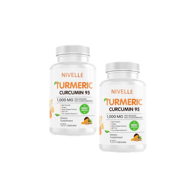 NIVELLE Turmeric Curcumin | Pure Turmeric Curcumin Supplement 1000mg |
