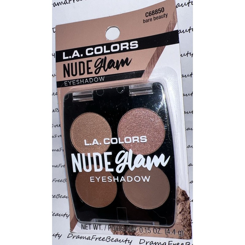 L.A. Colors NUDE Glam Eyeshadow Quad Palette C68850 ~BARE BEAUTY~