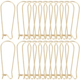 SOFPLATE 1 Box 120Pcs Gold Kidney Earring Hooks Stainless Steel Kidney Ear Wires Hooks Dangle U Shaped Teardrop Ear Wire with 33mm Long Hoop Kidney Ear Wires for Jewelry Making Supplies DIY Craft