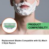 36 Replacement Blades Compatible with GL-Mach 3 Style Razors (Green),