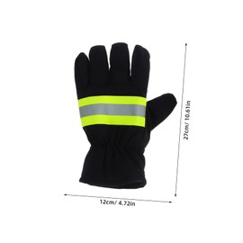 FELTECHELECTR 1 Pair Heat Resistant Firefighter Gloves Emergency for High Temperature Protection Comfortable Cotton Polyester Blend for Versatile Applications