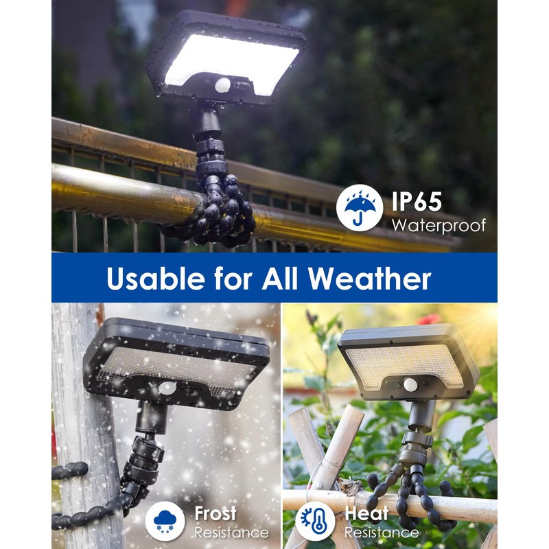 SUNOHE Clip on Solar Motion Sensor Lights Outdoor Waterproof with
