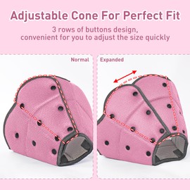 IECOii Soft Dog Cone,Comfy Dog Cone for Dogs After Surgery,Adjustable Dog Neuter Cone Alternatives to Stop Licking,Dog Neck Cone Recovery Collar Dog Cones for Medium Dogs Pug,French Bulldog,Pink-M