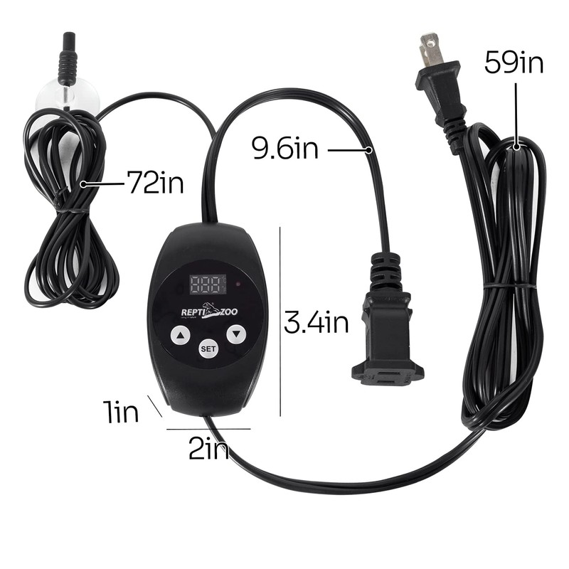 REPTIZOO Dimming Thermostat, PID Temperature Controller with Memory Function, Reptile