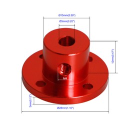 Aopin Rigid Flange Coupling 5mm Inner Shaft (for 3D Printer), Length 15mm / 0.59" Motor Connector Motor Guide Shaft Coupler, Suitable for Car Shaft, CNC, Motor Guide, DIY Encoder 4pcs