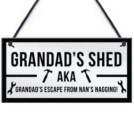 RED OCEAN Funny Shed Sign For Grandad Hanging Garden Man Cave Sign