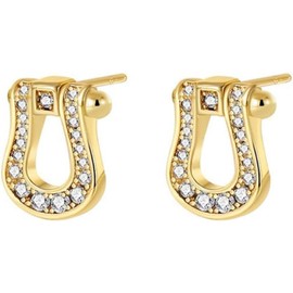Fashion Horseshoe buckle Small Stud Earrings for Women Girls Minimalist Piercing Studs Design Hypoallergenic Jewelry Christmas (Golden, One Size)