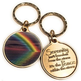 Serenity Peace Within The Storm Color Rainbow Keychain