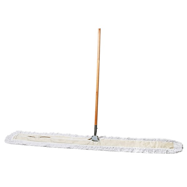 Tidy Tools Commercial Dust Mop & Floor Sweeper, 60 in. Dust Mop for Hardwood Floors, Cotton Reusable Dust Mop Head, Wooden Handle, Industrial Dry Mop for Floor Cleaning & Janitorial Supplies