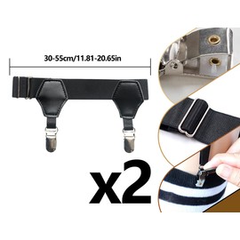 Emezddo 1 Pair of Socks Garters, Adjustable Length Sock Holder, Non-Slip Garter Clips, Stocking Garter, Socks Braces, Sock Straps, Garter, for Men and Women (Black), black, Unit size