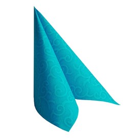 Papstar, Royal Collection #84887 Napkins 1/4 Fold 40 cm x 40 cm Turquoise Pack of 50